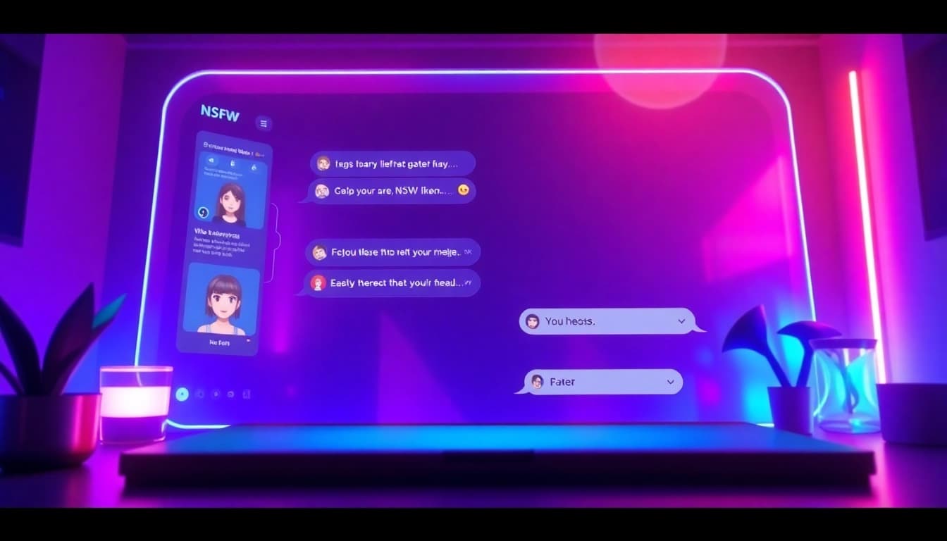 Engaging digital environment for nsfw chat showcasing customizable avatars and chat interactions.