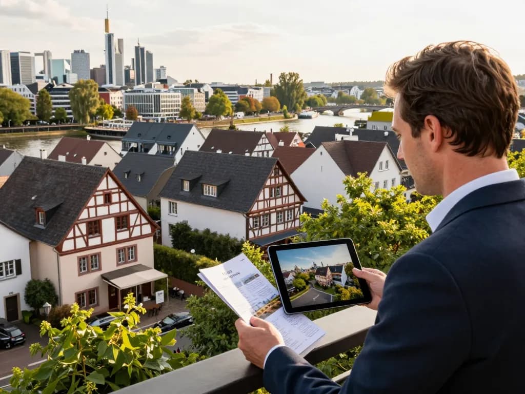 Immobilienmakler Frankfurt Eschersheim präsentiert eine beeindruckende Immobilienansicht mit traditionellen und modernen Elementen
