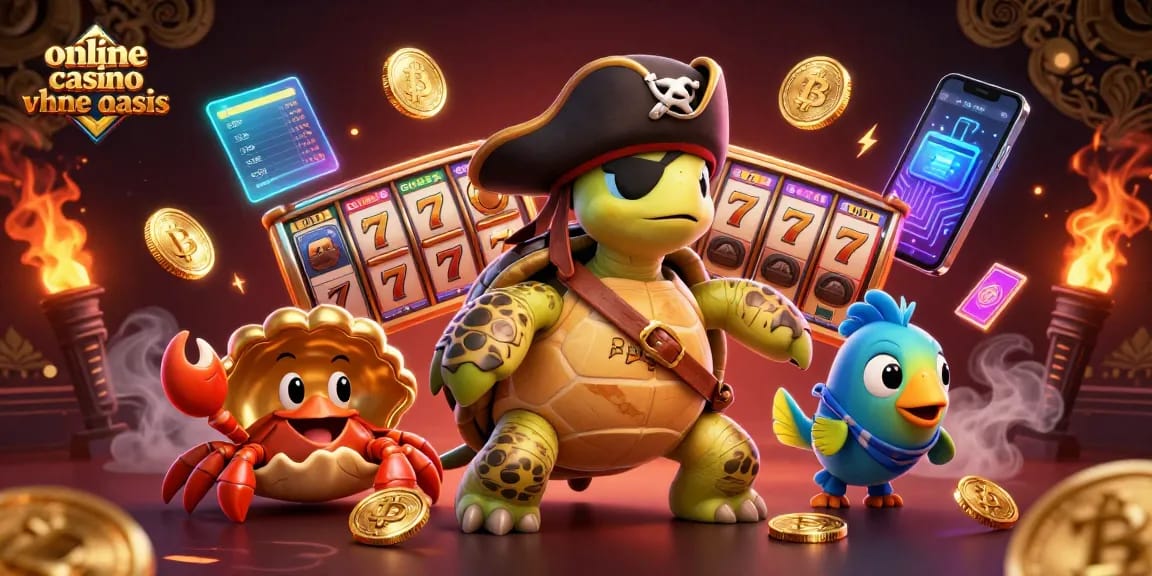 Experience thrilling gameplay in an online casino ohne oasis with vibrant characters and crypto elements.