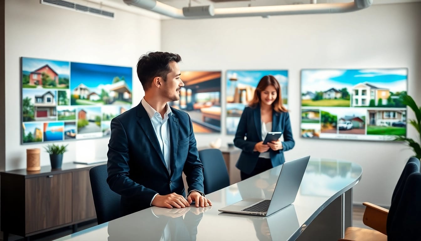 Immobilienmakler Frankfurt Ginnheim im modernen Büro mit professioneller Kundeninteraktion.