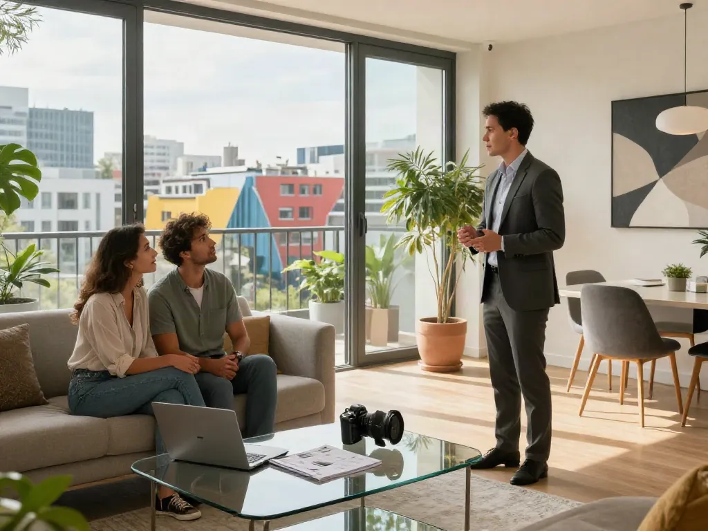 Bester Immobilienmakler Frankfurt bietet eine professionelle Besichtigung eines modernen Apartments in Frankfurt.