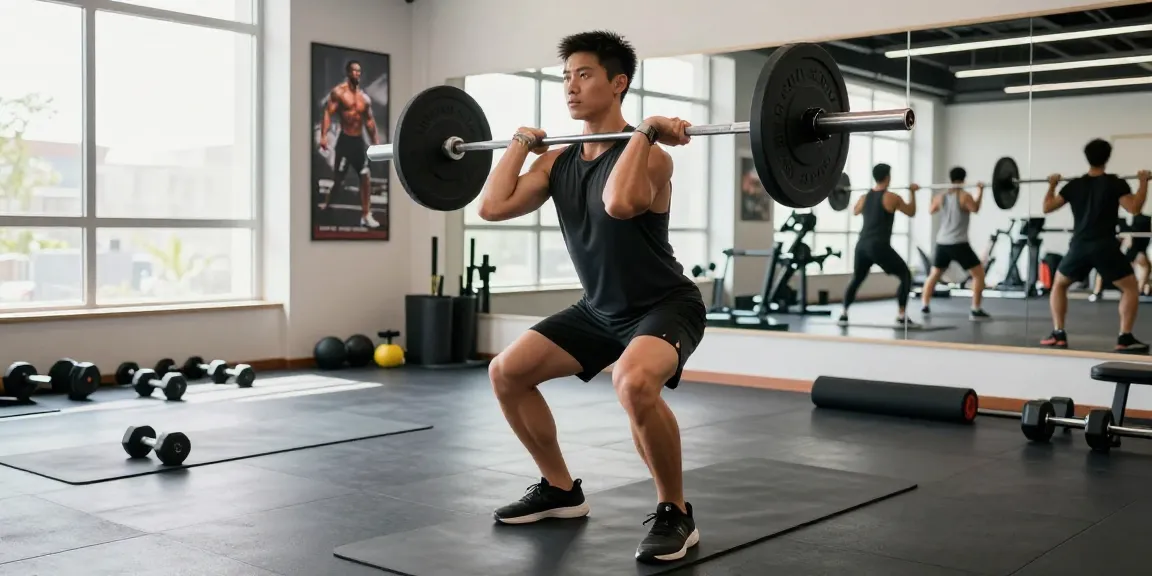 Fitness-Enthusiast beim Training im Astera Shop mit Gewichten und inspirierender Atmosphäre.