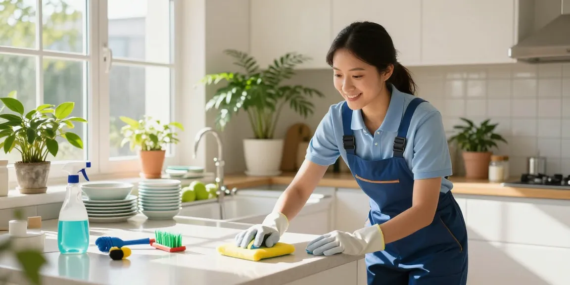 Clean and inviting home during wohnungsendreinigung bern, showcasing professional cleaner at work.