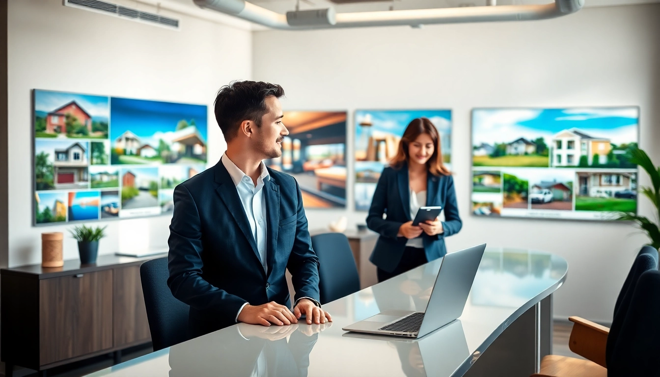 Immobilienmakler Frankfurt Ginnheim im modernen Büro mit professioneller Kundeninteraktion.