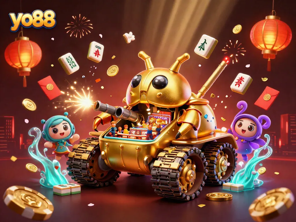 Engage in thrilling yo88 gaming action as the golden beetle tank unveils a miniature casino.