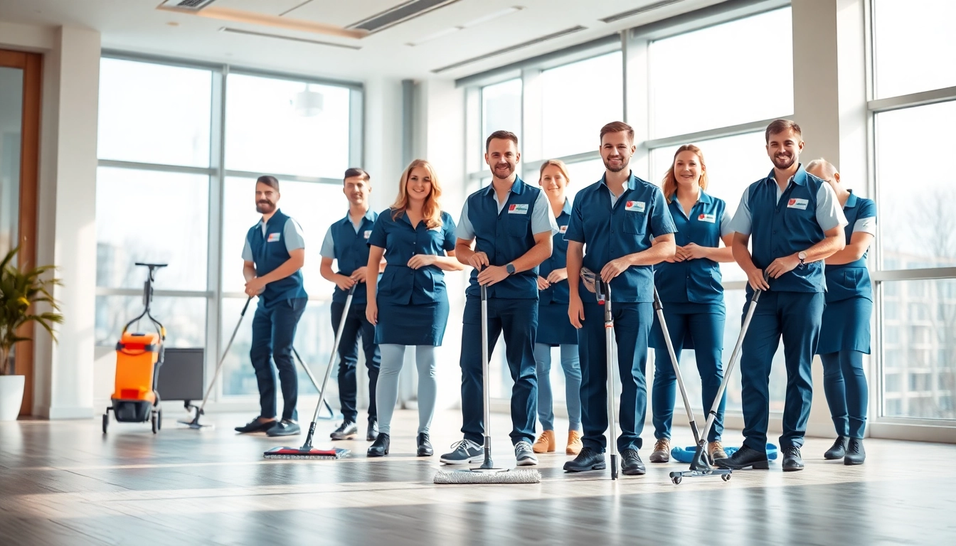 Efficient unterhaltsreinigung berlin by a professional team in a modern office environment.