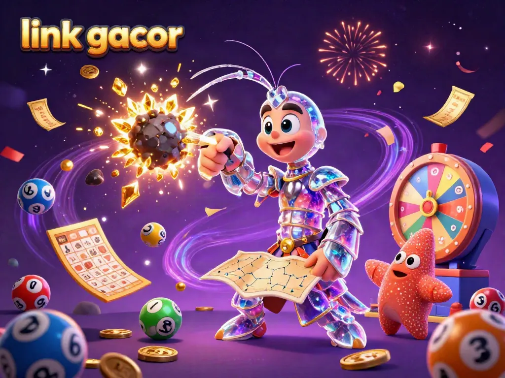 Experience jackpot thrills with link gacor in an exciting cosmic casino scene, bursting with colors and energy.