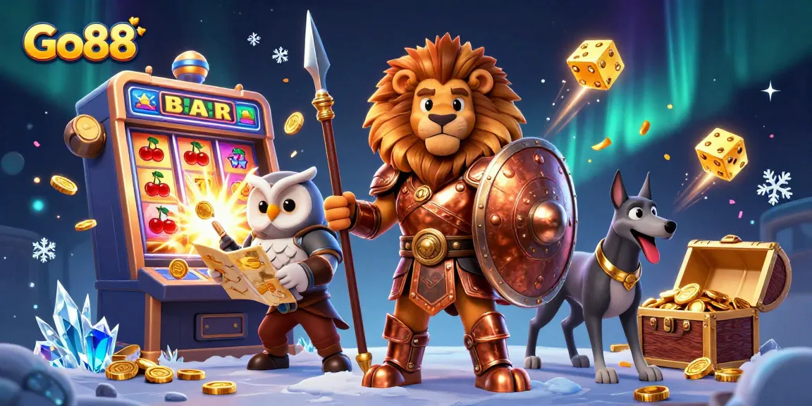 Spin and win with Go88 in this ultra-detailed 3D casino adventure illustration.