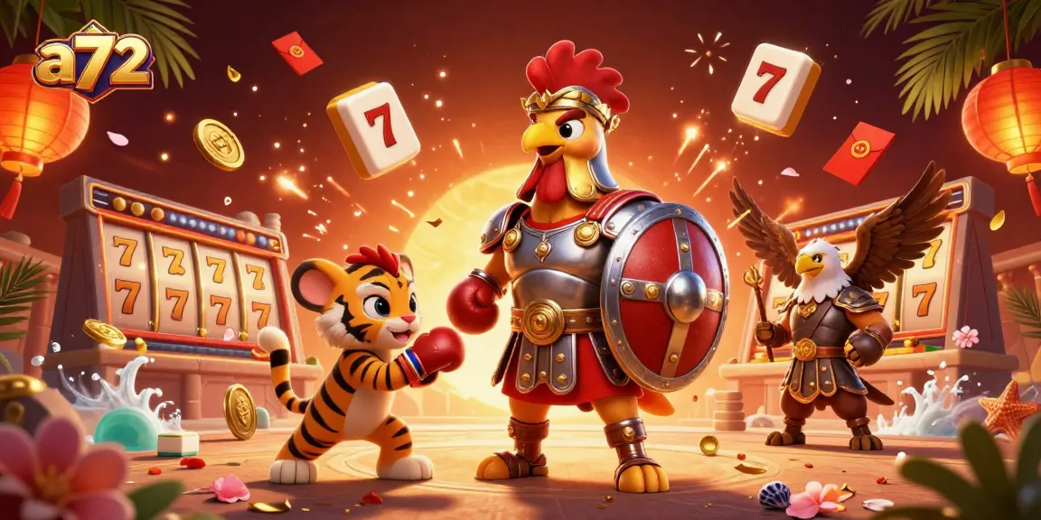 Activate your gaming spirit with a72 in this vibrant casino showdown illustration.