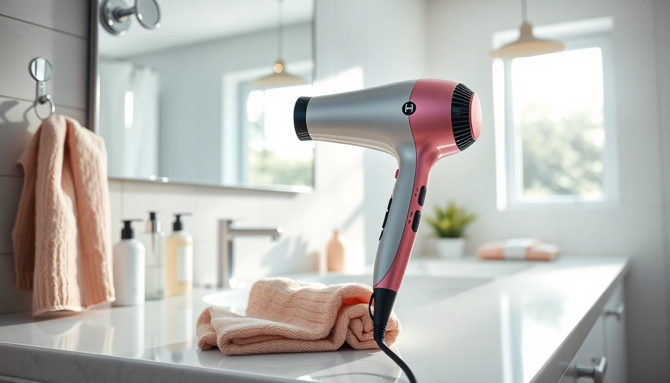 Laifen se Haartrockner auf einem eleganten Badezimmertresen mit modernem Design.