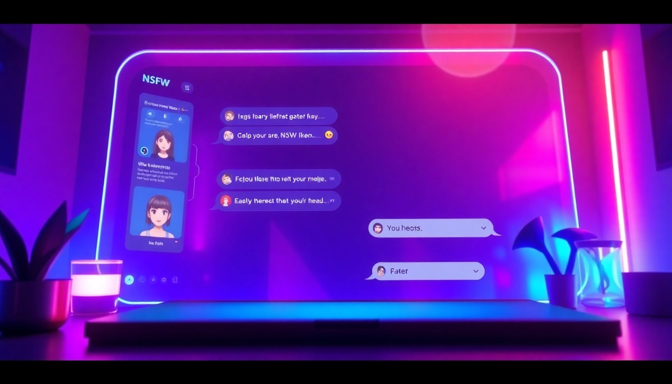 Engaging digital environment for nsfw chat showcasing customizable avatars and chat interactions.