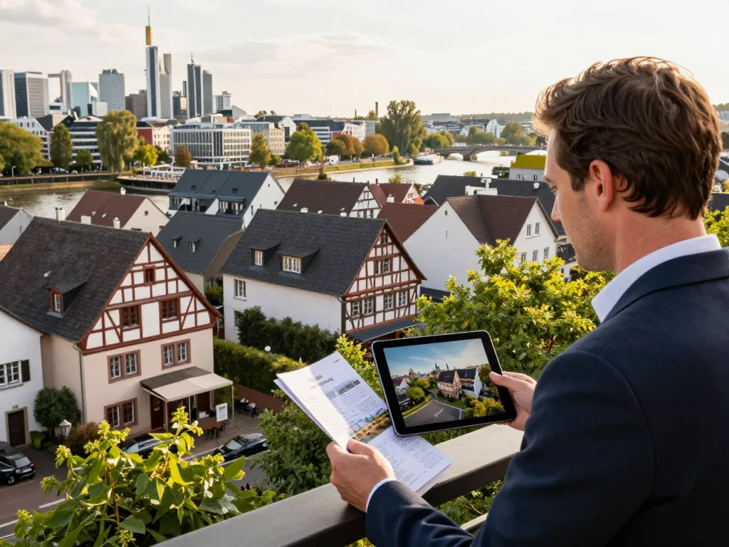 Immobilienmakler Frankfurt Eschersheim präsentiert eine beeindruckende Immobilienansicht mit traditionellen und modernen Elementen