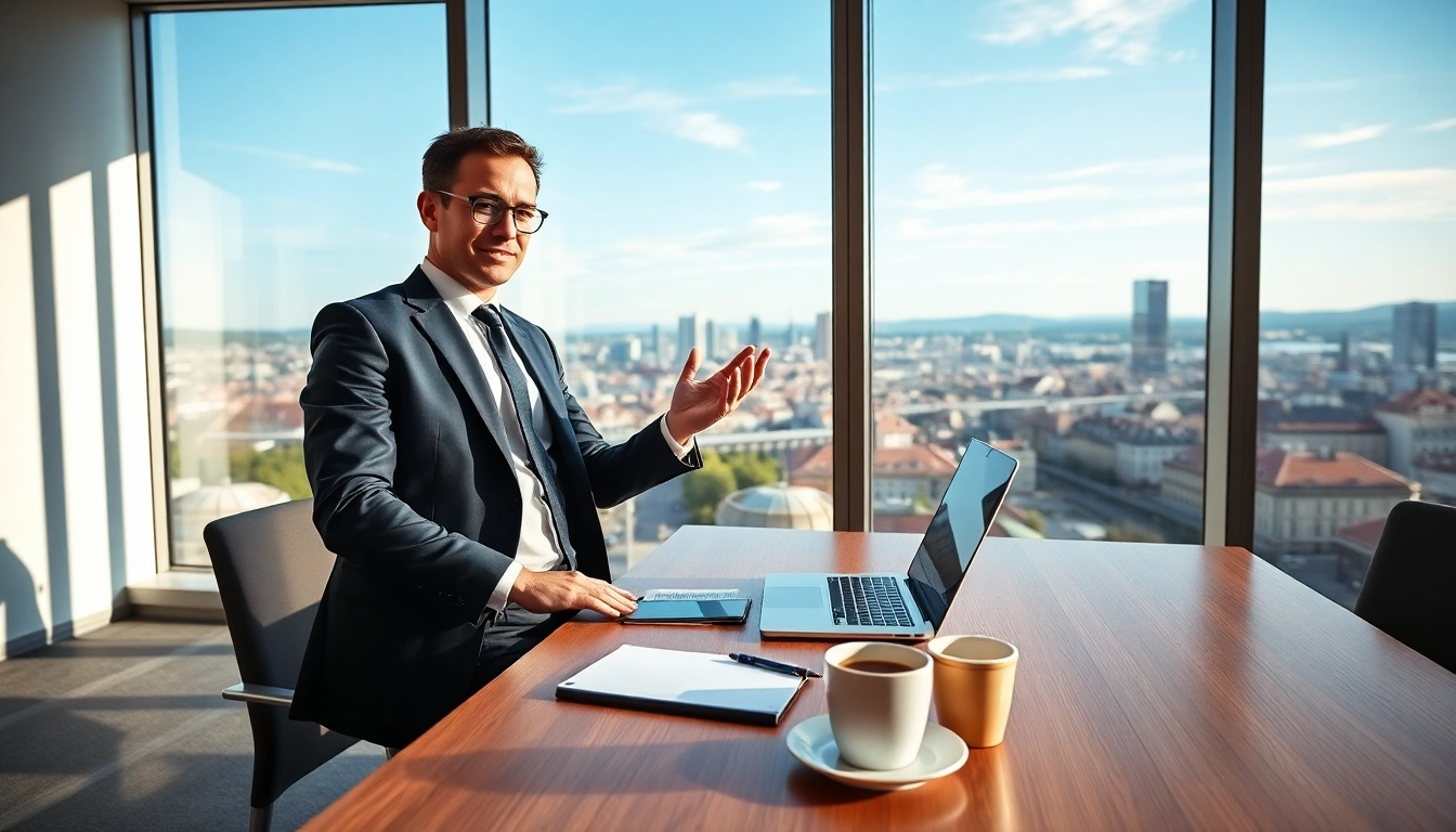 Headhunter Schweiz verbindet Unternehmen und Talente in einem modernen Büro mit Blick auf Zürich.